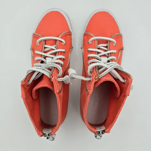 Sperry x Rebecca Minkoff Washed Canvas High Top Sneakers, Orange, Women's 7.5 - Picture 10 of 16